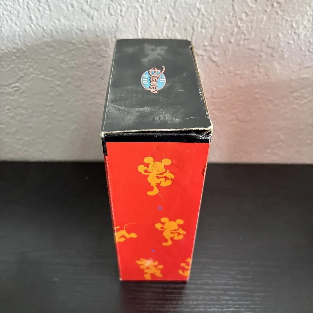 NIB Vintage Alarm Clock Sunbeam Disney Mickey Mouse Retro Red Wind-Up with Bell
